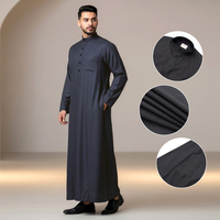 Jubbah Traditionnel de Qualité Supérieure Vente Directe Usine Dubaï Arabie Saoudite Vêtements Musulmans Bouton Métallique Djellaba Homme