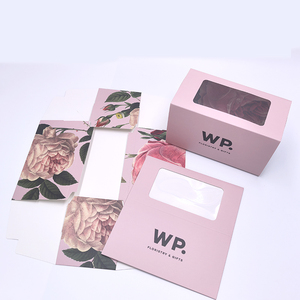 Sang trọng tùy chỉnh kraft giấy ngăn kéo Hộp quà tặng với <span class=keywords><strong>PVC</strong></span> cửa sổ Ribbon đóng cửa cho sô cô la trà Cookie bao bì gấp <span class=keywords><strong>carton</strong></span> - Product Image 1