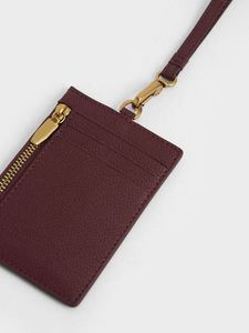 ที่ใส่บัตรแบบมินิ ดีไซน์ใหม่ หนัง PU ลาย Saffiano พร้อมสายคล้องคอ - Product Image 3