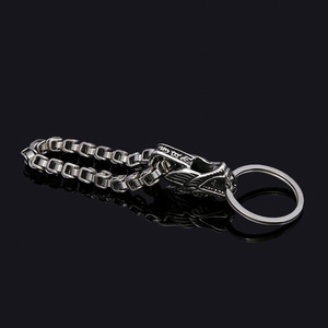 yunnique Stainless Steel Dragon Head Keychain Chain <b>Car</b> <b>Key</b> <b>Ring</b> Men's Gift Jewelry Buckle Animal Design - Product Image 3