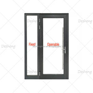 Porte française en aluminium et verre pour maison, porte extérieure en acier, porte française en arc - Product Image 5