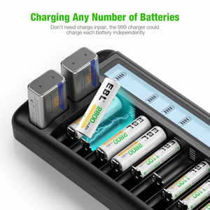 EBL phổ thông minh di động có thể sạc lại Ni-MH AA AAA NiMh 9V Lithium Ion Battery Charger - Product Image 2