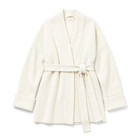 Großhandel Benutzerdefiniertes Logo Schalkragen Gerippter Gürtel Langarm Strick-Cardigan Pullover für Damen Herbst Winter
