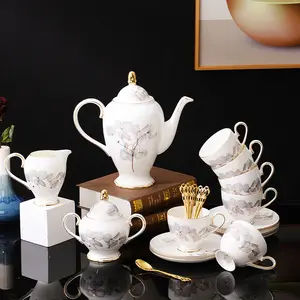 European Simple Bone China Coffee Cup And Saucer Set Western Living Room Ceramic Afternoon Tea Set