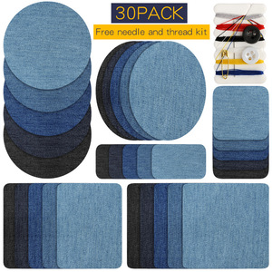 Patchs adhésifs en polaire pour pulls et chemises, patchs de réparation décontractés pour coudes et genoux, patchs circulaires en sergé de denim pour l'approvisionnement transfrontalier - Product Image 2