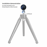 Tête sphérique Velpaw de 1,5 pouce avec adaptateur à vis 1/4-20 x 0,35 mm, adapté aux caméras d'action à 360 degrés et aux accessoires pour smartphones