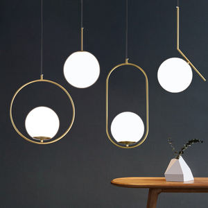 Abat-jour en verre lampes suspendues cuisine île salle à manger chevet lampes suspendues plafond <span class=keywords><strong>laiton</strong></span> <span class=keywords><strong>Suspension</strong></span> moderne - Product Image 2