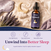 Gouttes liquides de mélatonine, racine de valériane, L-théanine, soutien au sommeil, soutien immunitaire, complément alimentaire, saveur naturelle de baies, 60 ml, adulte