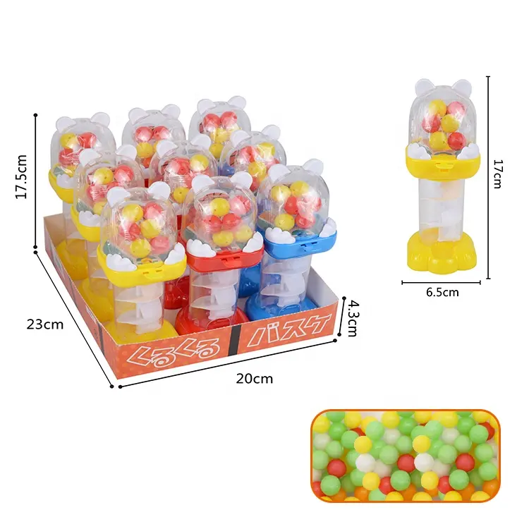 Giocattoli di plastica candy piccolo distributore automatico di pallacanestro giocattoli candy bubble gum machine toy