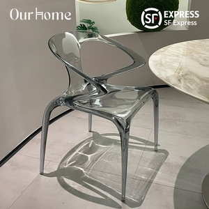 AVA Transparent Acrylic <b>Stackable</b> <b>Dining</b> Table <b>Chair</b> Light Luxury High-End Nordic Italian Designer Crystal Living Room Single - Product Image 1