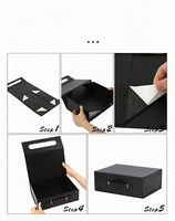 Boîte cadeau pliable en carton rigide magnétique avec poignée en PU portable, emballage réutilisable pour collations et cadeaux de luxe