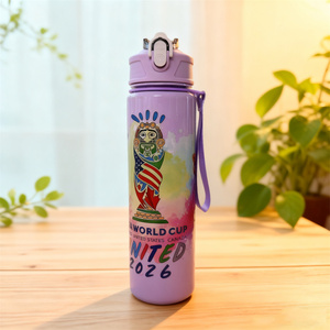 750ml Cartoon 2026 <strong>Football</strong> Plastic <strong>Water</strong> <strong>Bottle</strong> with Strap Kids' Back to School <strong>Water</strong> Cup with Straw - Product Image 5