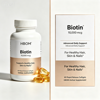 Gélules de biotine OEM haute efficacité 1000 microgrammes pour la croissance des cheveux, les soins de la peau et des ongles, cellulose végétalienne pour adultes