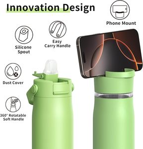 Botella de Agua de Acero Inoxidable 304 con Aislamiento al Vacío de Doble Pared, Unisex, para Beber Directamente, Botella Magnética para Camping - Product Image 4