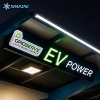 Enseigne lumineuse LED personnalisée pour station de recharge de véhicules électriques, abri extérieur commercial avec lettres en relief pour centre de recharge