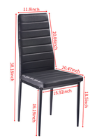 Ensemble table et chaises de salle à manger rectangulaire simple en verre trempé, style minimaliste moderne pour petit espace