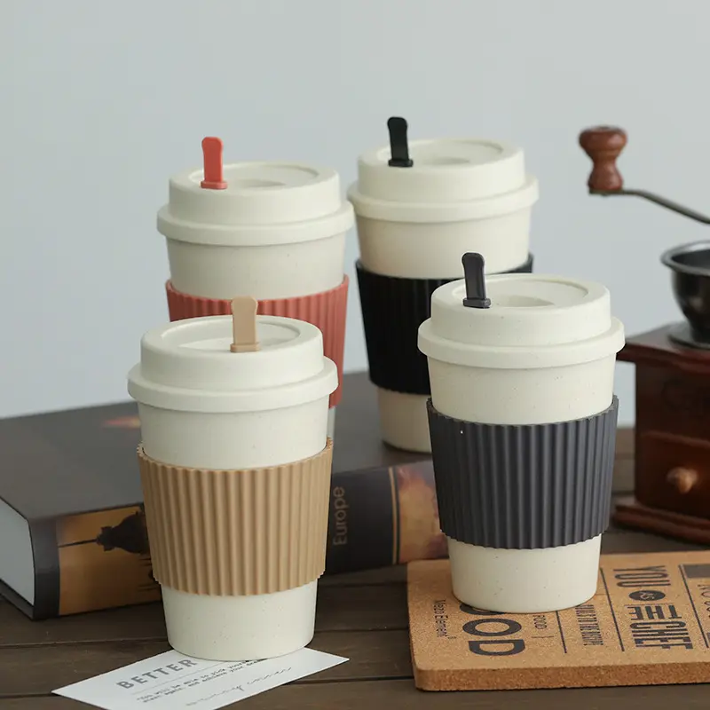 크리 에이 티브 밀 컵 운반 밧줄 휴대용 커피 잔 마시는 컵