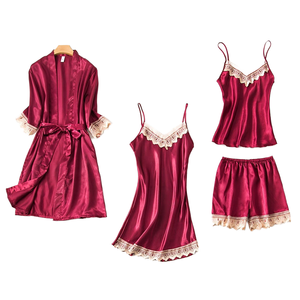 Ensemble de pyjama en dentelle pour femmes de haute qualité en gros, imprimé, ample, confortable, vêtements de maison, ensemble de pyjama respirant pour femmes - Product Image 2