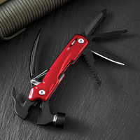 Poignée en aluminium à revêtement noir de haute qualité Outil multiple de sauvetage tactique OEM Marteau de survie en plein air personnalisable avec griffe