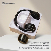 Kemasan Blister PET PP Kustom untuk Headphone Over Ear, Baki Blister Dalam yang Dibentuk Vakum, Kemasan Produk Elektronik Plastik Transparan