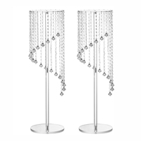 Perles de cristal rectangulaires claires support de fleurs en acrylique décoration de mariage centres de table