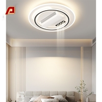 Plafonnier LED moderne à spectre complet, moteur DC silencieux, ventilateur sans pales en fer, protection oculaire, télécommande, salon