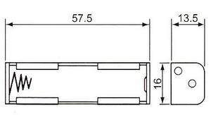 Enkele Aa Maat Cel UM-3 Zwart Plastic Batterijhouder Doos 1.5V Geval Met Draad Lood - Product Image 6