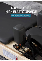 Alat Pilates Fitness Portabel untuk Rumah, Kayu Oak yang Kokoh, Dapat Disesuaikan, Lipat, Mesin Yoga, Reformer Pilates, Studio Pilates
