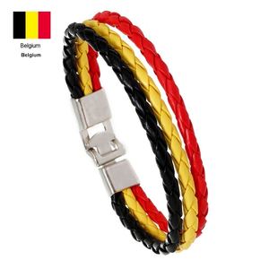 Pulsera de Cuero Trenzado con Colores de Bandera Personalizados, Unisex, Patriótica, para Fanáticos del Deporte, España, con Cierre - Product Image 5