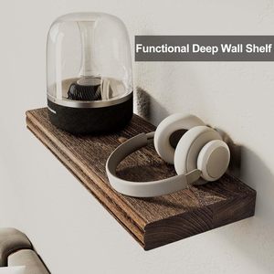 Natural <strong>Wood</strong> Floating Shelves Rustic Wide Wall Mounted Farmhouse Wooden <strong>Shelving</strong> for <strong>Bathroom</strong> Bedroom Kitchen Living Room - Product Image 5