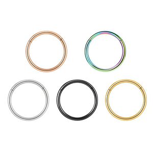 G23 anelli al naso in titanio 16G/18G setto a cerniera anello Clicker labbra cartilagine Daith elica Tragus Piercing gioielli oro <span class=keywords><strong>per</strong></span> regalo - Product Image 3