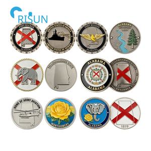 Moneda Conmemorativa Personalizada con Mapa de Alabama, Bandera, Recuerdos de las Fuerzas Veteranas, Medallón, Moneda de Desafío Personalizada de Alabama - Product Image 1