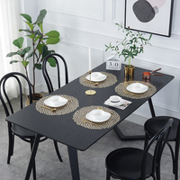 Set de table en PVC résistant à la chaleur, design européen, pour restaurant, motif floral circulaire ajouré, couleur or, décoration de la maison