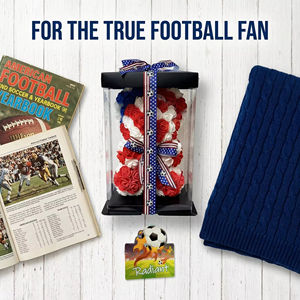 Caja de Rosas Artificiales con Temática de EE. UU., Rosas Falsas Rojas, Blancas y Azules con Cinta de Fútbol para Aficionados al Fútbol Americano, Venta al Por Mayor - Product Image 5