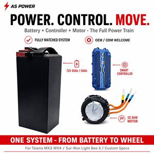 Kit Moteur et Contrôleur de Batterie pour Vélo Électrique et Moto Électrique 72V 45Ah 50Ah – Pack Lithium Haute Décharge pour Transmission Complète – Remplacement Direct et Amélioration - Product Image 1