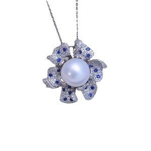 Pendentif en perle d'eau douce blanche de 11-12 mm pour femmes, argent S925, lumière intense, défauts discrets, collier d'amour, pendentif tendance, colliers - Product Image 5