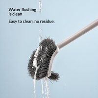 Brosse de toilette double face pour usage domestique, outil de nettoyage mural pour toilettes à la turque et zones difficiles d'accès