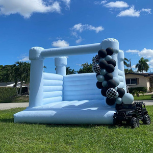 Commercial Grade Light Pastel Color Blue Wedding Bounce House <strong>Inflatable</strong> Jumping White Bouncy Castle - Product Image 4