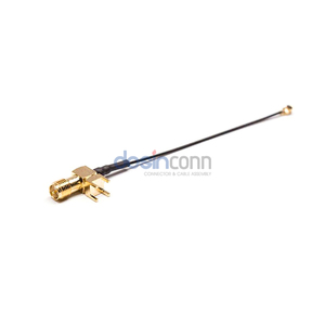 Câble coaxial RF à angle droit Mhf1 Mhf4 Ufl U.fl vers SMA RP Femelle Jack Câble d'extension 1.13 1.13mm Pigtail - Product Image 3