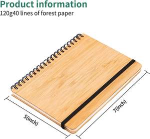 Carnet <span class=keywords><strong>de</strong></span> notes <span class=keywords><strong>en</strong></span> <span class=keywords><strong>bambou</strong></span> naturel à spirale, couverture rigide, <span class=keywords><strong>en</strong></span> gros, pas cher, BSBH - Product Image 3