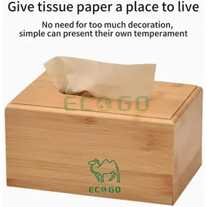 กล่องทิชชู่ไม้ไผ่กล่องกระดาษทิชชู่สำหรับโรงแรมบ้าน - Product Image 2