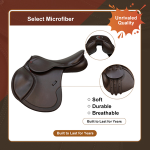 جلد اصطناعي ممتاز مخصص سرج قفز إنجليزي مريح كحلي أزرق أسود بني حصان ركوب سرج الفروسية - Product Image 2