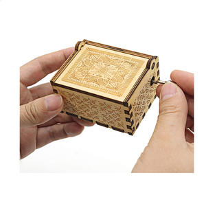 Siempre conmigo Mini caja de música con manivela de madera mejores amigos cumpleaños Navidad regalo de boda - Product Image 1