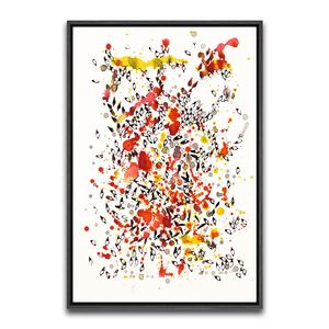 Decorazioni per Hotel rosso e giallo <span class=keywords><strong>arte</strong></span> astratta da parete in legno con cornice galleggiante <span class=keywords><strong>stampe</strong></span> d'<span class=keywords><strong>arte</strong></span> <span class=keywords><strong>contemporanea</strong></span> su tela - Product Image 1