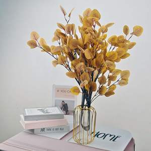 Feuilles d'eucalyptus artificielles haute simulation pour décoration intérieure de mariage, verdure en plastique et soie, fleur artificielle L-0003 - Product Image 2