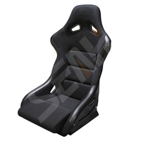 WZSEAHI siège de course seau en tissu noir siège de course de voiture réglable universel avec curseur