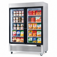 Vitrine Réfrigérée Commerciale pour Crèmes Glacées, Porte Vitrée, Modèle Vertical, pour Aliments Surgelés, Pizzas, Fruits de Mer, 1, 2, 3 ou 4 Portes