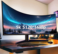 Écran d'ordinateur incurvé de 49 pouces 5k 144hz Moniteur de PC de jeu Panneau VA Moniteur LCD de bureau sans bordure
