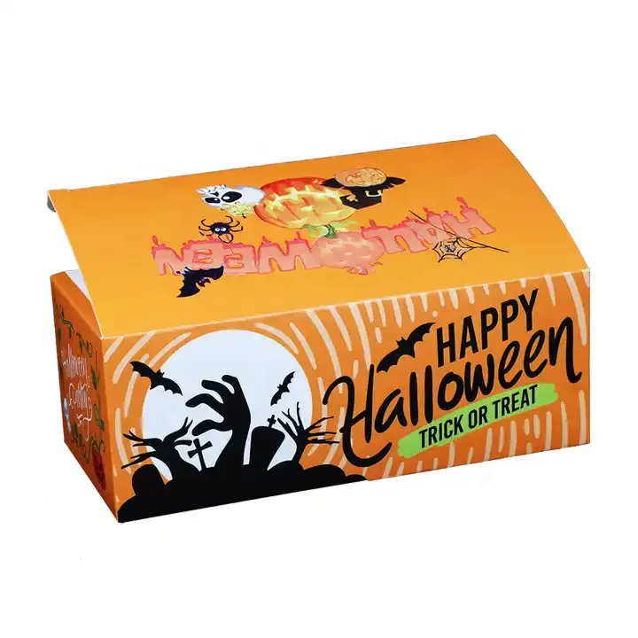Хэллоуин одноразовый логотип жареная курица на вынос упаковка белая картонная коробка для конфет