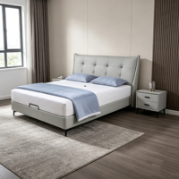 Kunstvolles Softbett Einzigartige Künstlerische Form Modernes Design Echtleder-Polsterung Verstellbarer Bettrahmen - Langlebig Umweltfreundlich Dekorativ
